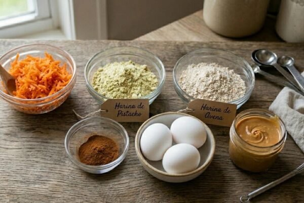 Receta o info de BUDINCITOS DE ZANAHORIA Y PISTACHO
